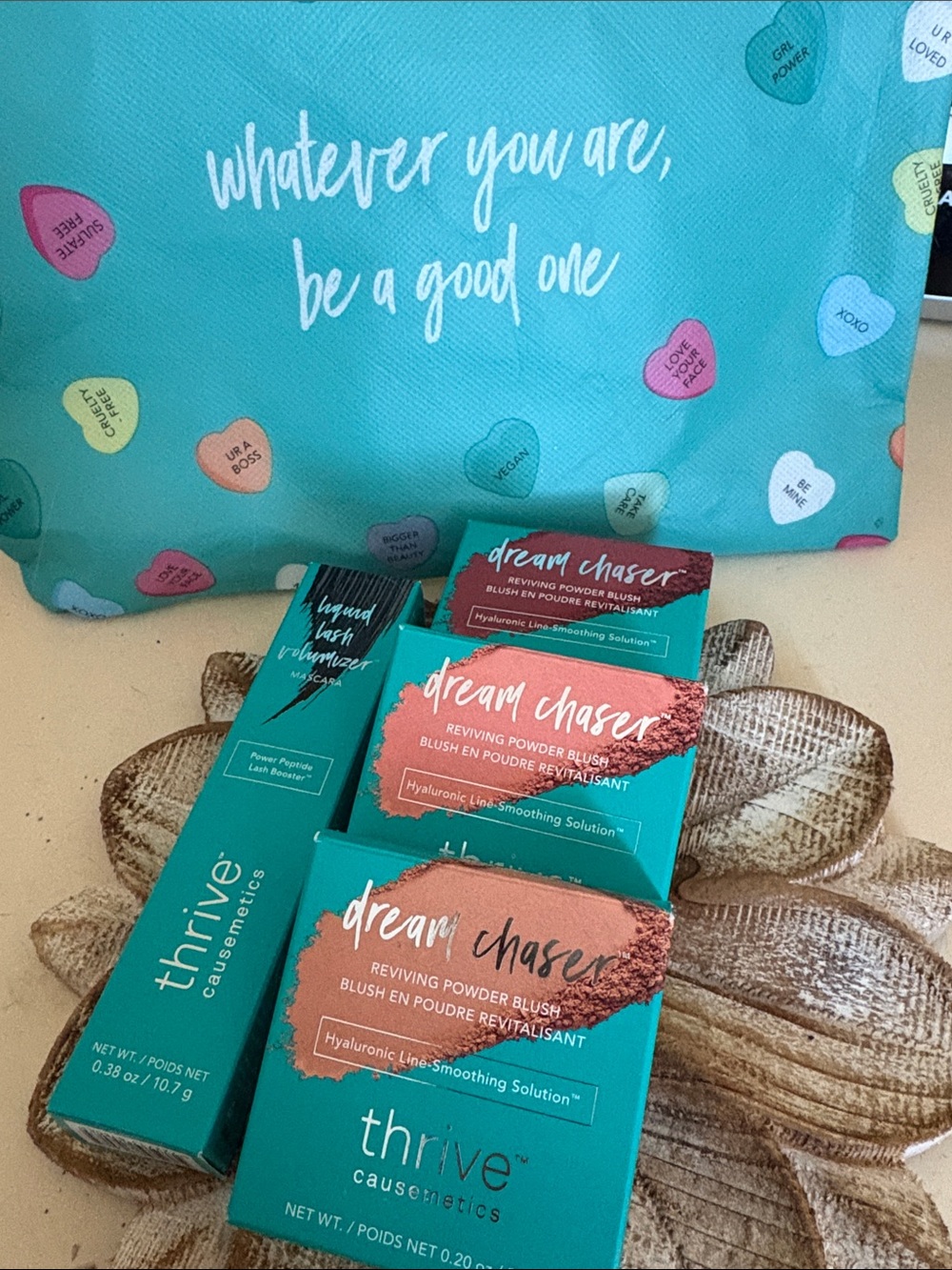 Thrive Causemetics Lot -Dream Chaser Powder Blush Trio and Mascara